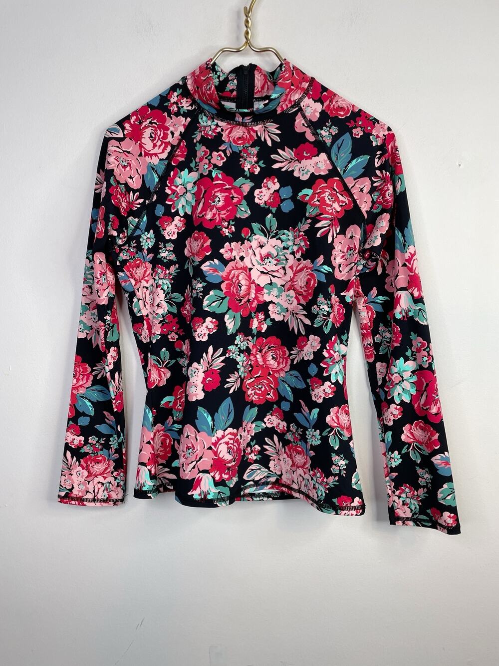 Garnet Hill Signature Rashguard Rash Guard Long Sleeve Beach Swim Shirt womens M